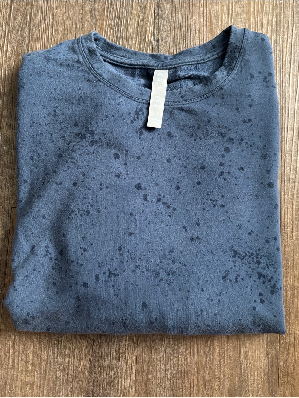 Speckled blue Athleta long sleeved sweater top size S Collared